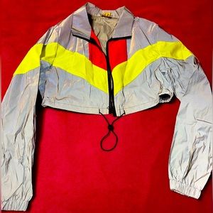Reflective crop jacket 🩶💚🩷
